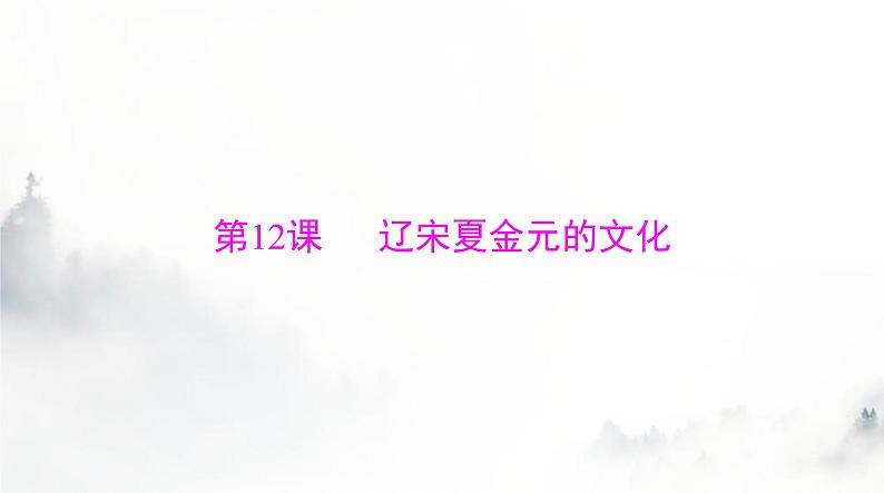 2024年高考历史一轮复习必修中外历史纲要(上)第三单元第12课辽宋夏金元的文化课件01