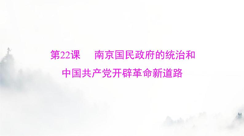 2024年高考历史一轮复习必修中外历史纲要(上)第七单元第22课南京国民政府的统治和中国共产党开辟革命新道路课件第1页