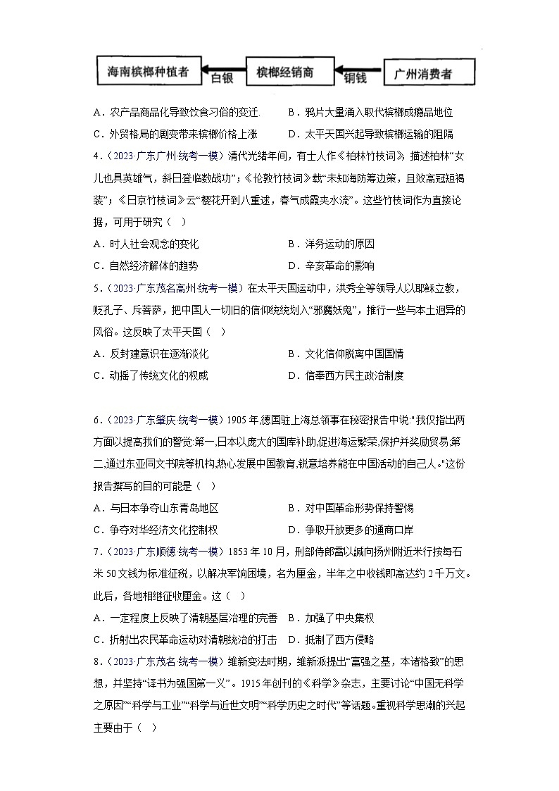 专题03 中国近代史（选择题）（原卷版）第2页