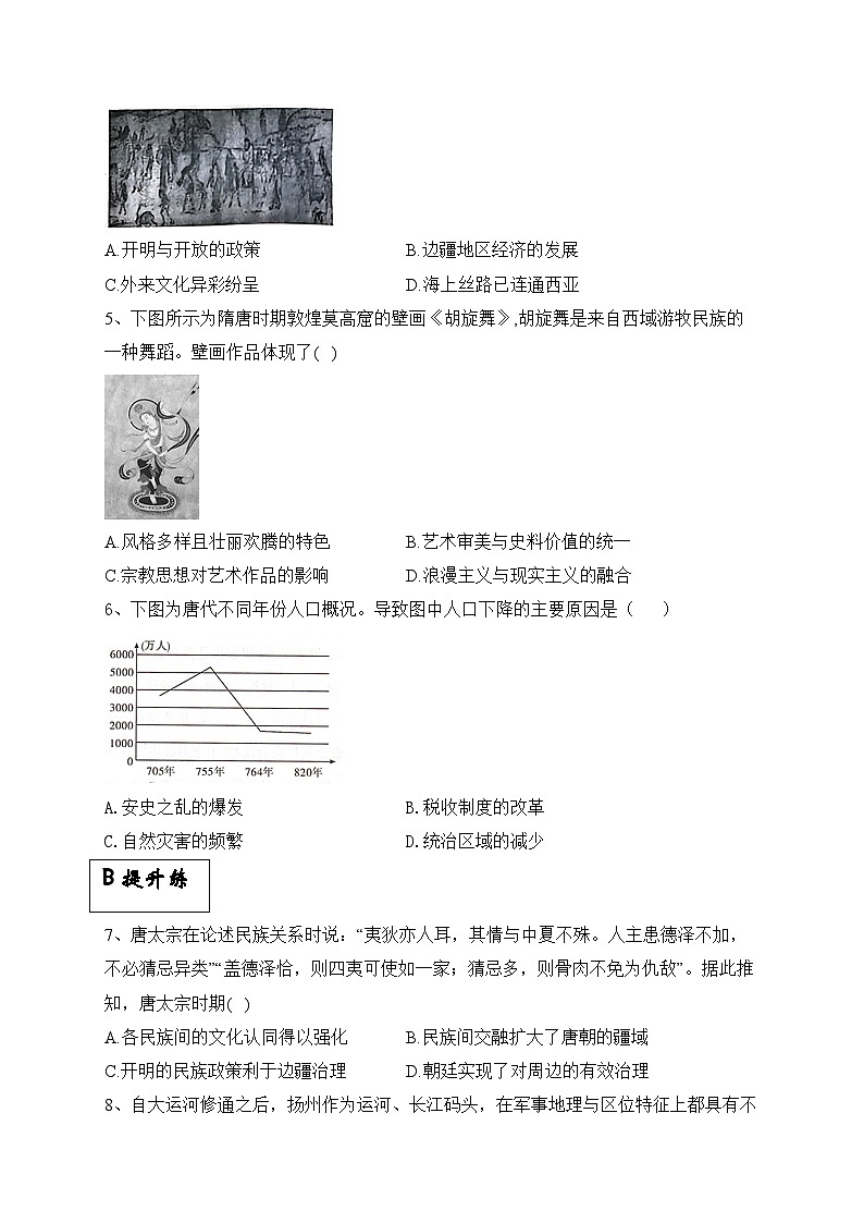 统编版高中历史必修上册第6课从隋唐盛世到五代十国课件+分层作业02