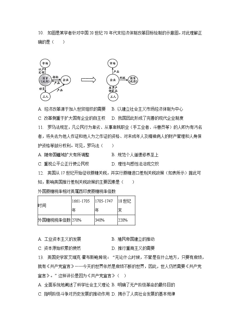 2023年江苏省镇江市扬中第二高级中学高考历史模拟试卷（含解析）03
