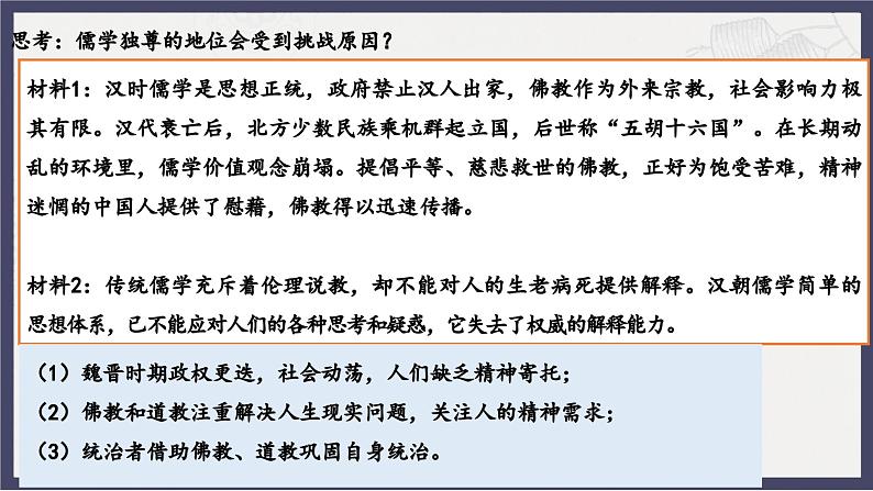 人教统编版高中历史必修中外历史纲要 第八课 三国至隋唐的文化 课件第7页