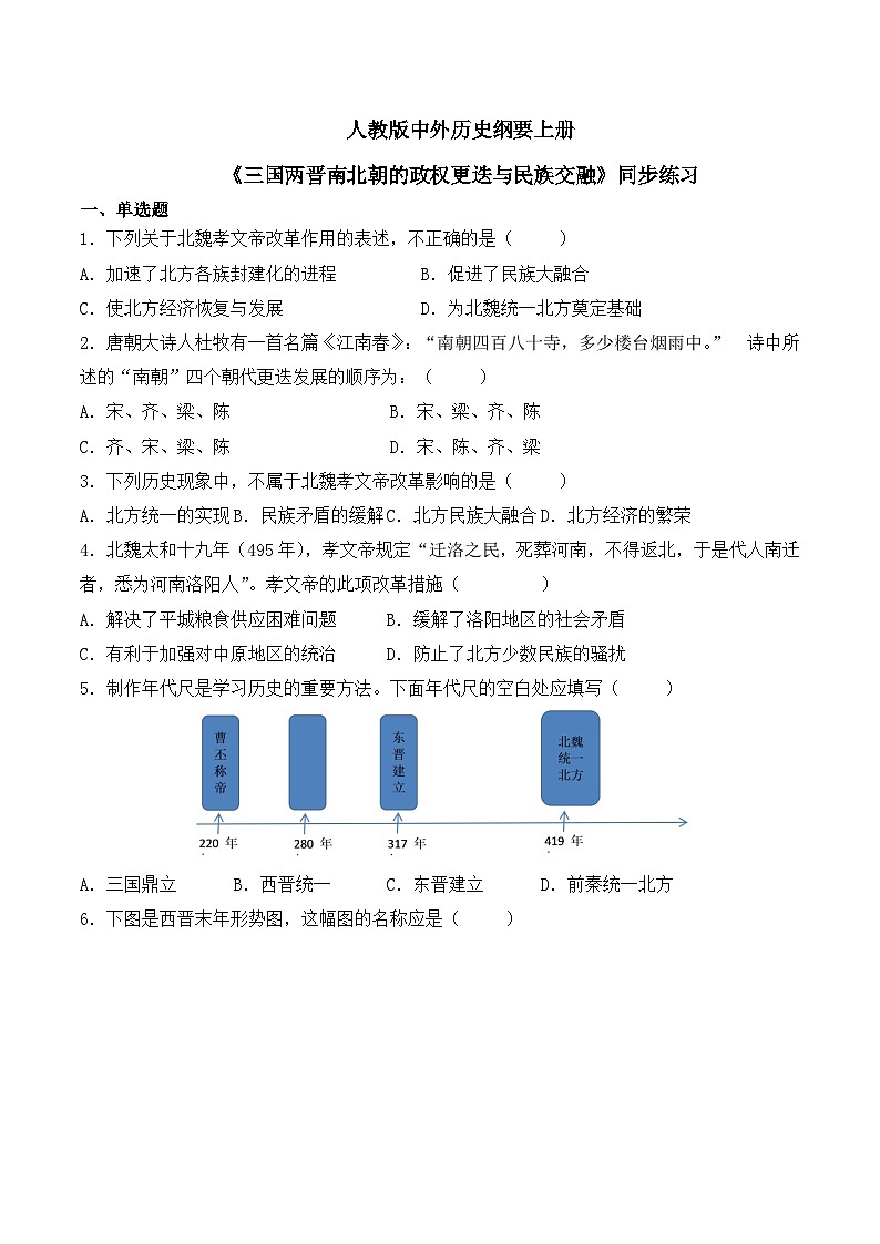 第5课《三国两晋南北朝的政权更迭与民族交融》课件+教案+同步练习01