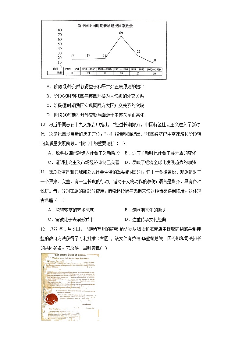 江苏省淮安市涟水中学2023届高三高考前模拟考历史试题（含解析）第3页