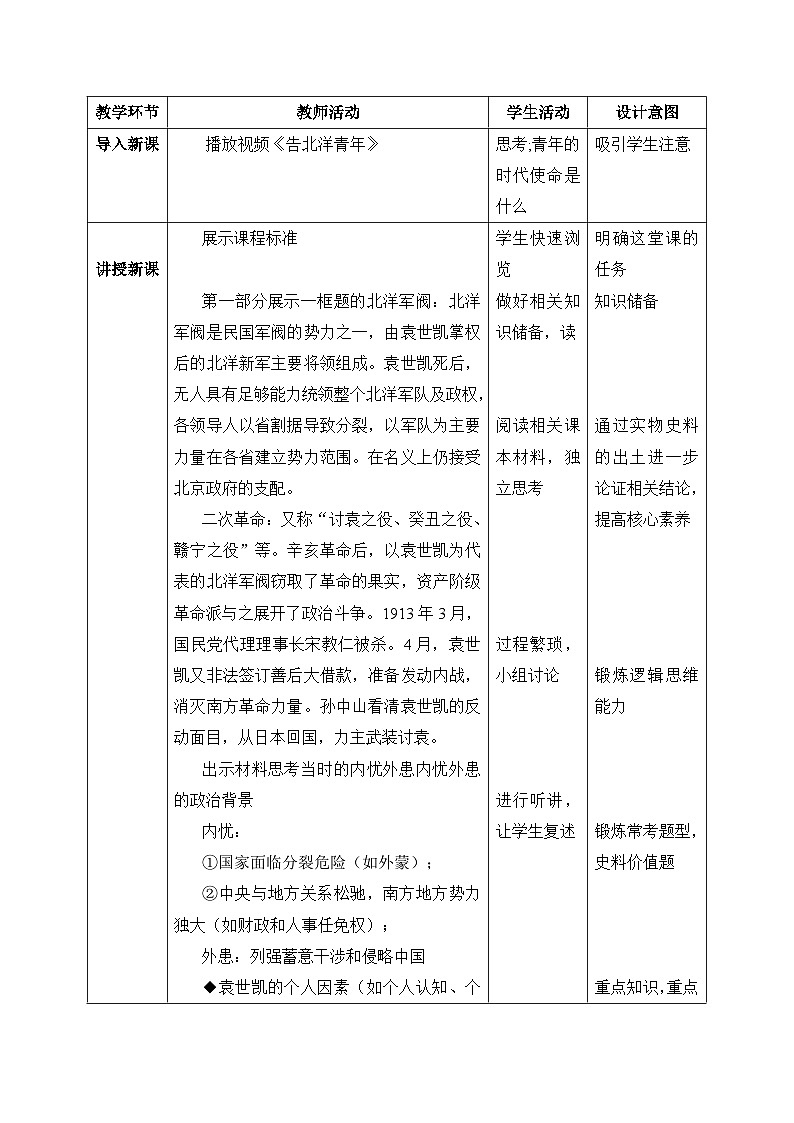 人教统编版高中历史必修中外历史纲要 第二十课 北洋军阀统治时期的政治经济与文化 课件+教案+同步分层练习(含答案)02