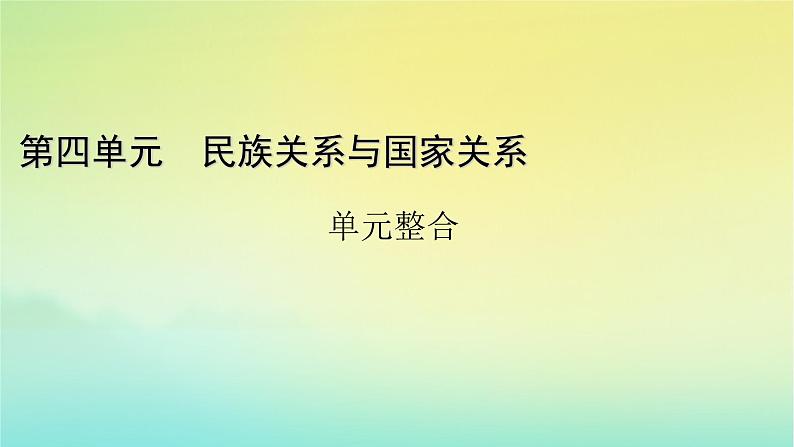 新教材2023年高中历史第4单元民族关系与国家关系单元整合课件部编版选择性必修1第1页