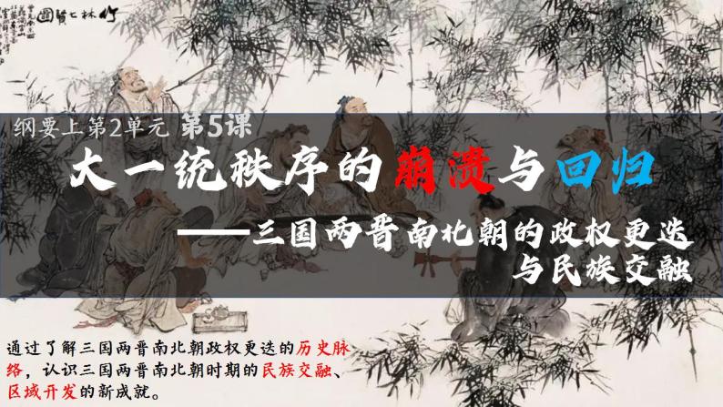 高中历史统编版必修中外历史纲要上课件第5课三国两晋南北朝的政权更迭与民族交融02