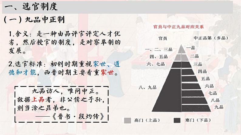 高中历史统编版必修中外历史纲要上课件第7课隋唐制度的变化与创新04