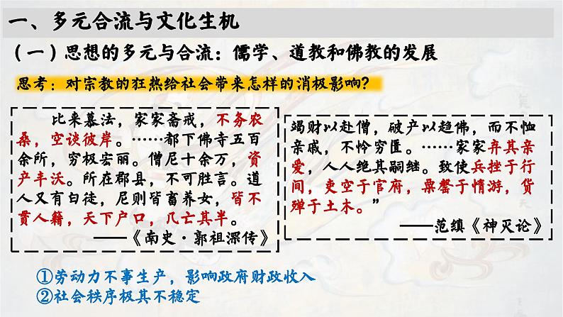 高中历史统编版必修中外历史纲要上课件第8课三国至隋唐的文化06