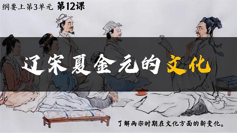 高中历史统编版必修中外历史纲要上课件第12课辽宋夏金元的文化02