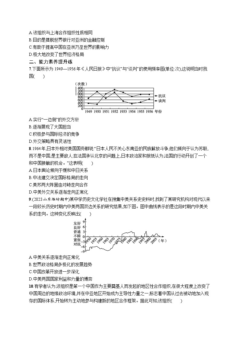 第14课 当代中国的外交 同步练习--2023-2024学年统编版（2019）高中历史选择性必修1第2页