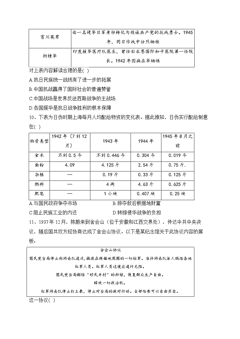 统编版高中历史必修上册第22课 从局部抗战到全国抗战课件+分层作业03