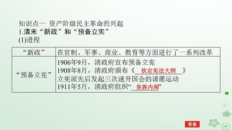 2024版新教材高考历史全程一轮总复习第二编中国近现代史第五单元清末民初的内忧外患与救亡图存课题15辛亥革命课件第5页