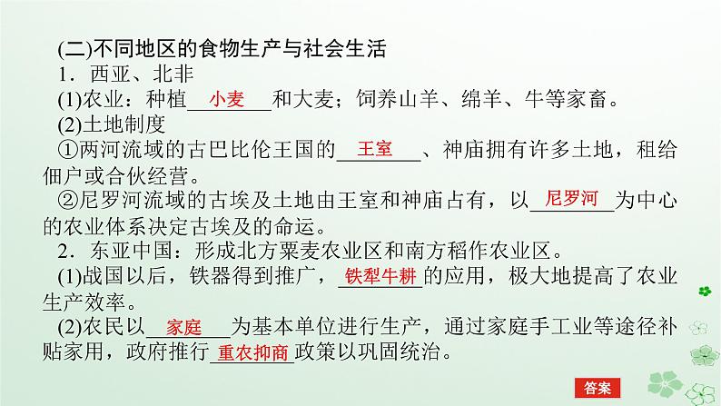 2024版新教材高考历史全程一轮总复习第四编选择性必修第十四单元经济与社会生活课题45食物生产与社会生活课件07