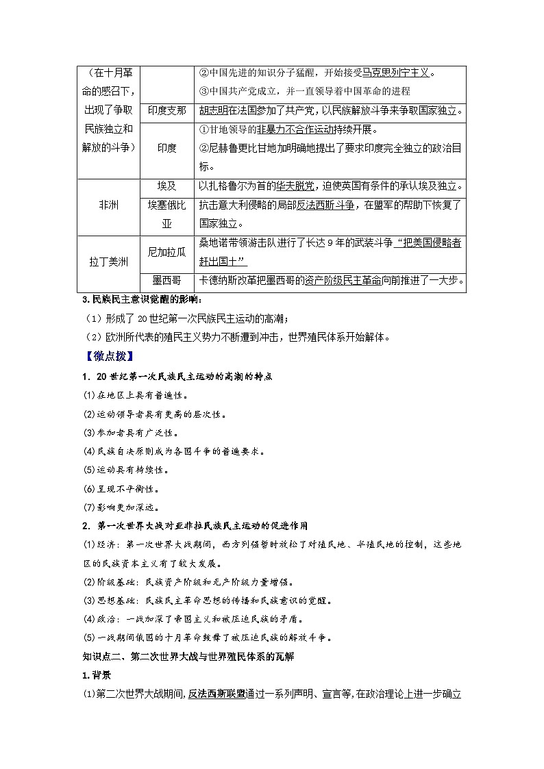 【同步讲义】高中历史统编版-选修第三册：第13课《现代战争与不同文化的碰撞和交流》讲义02