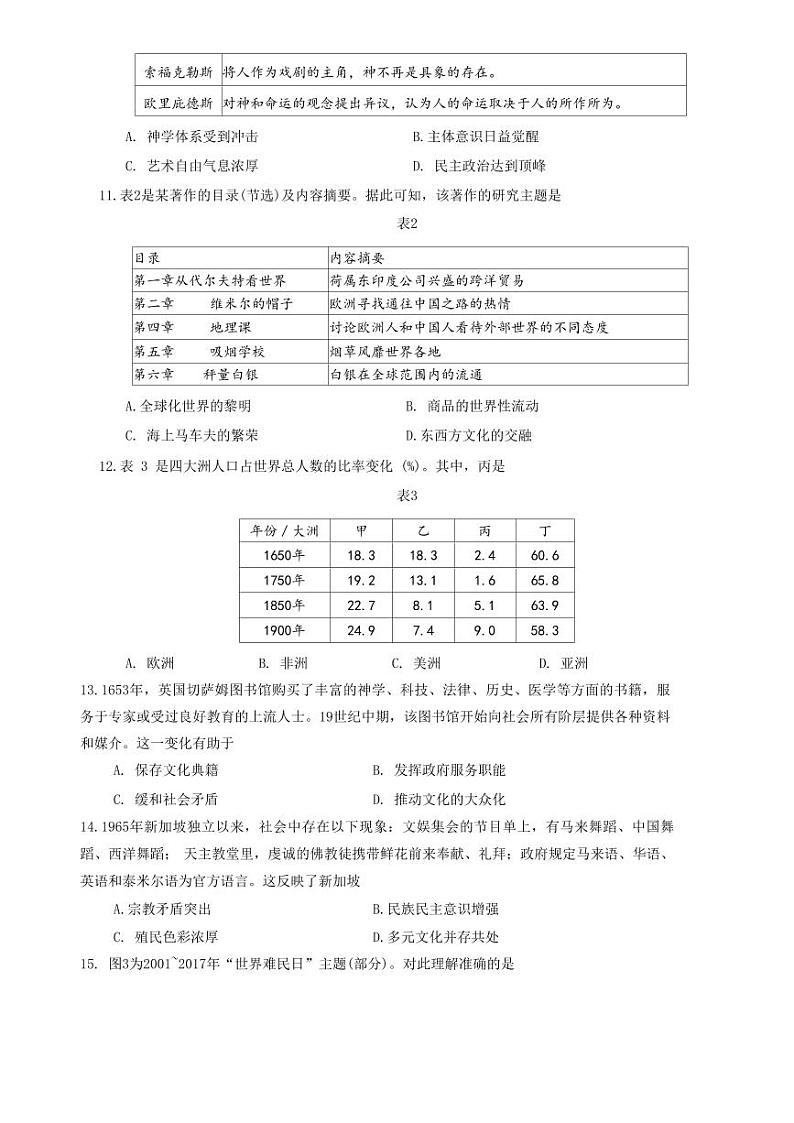 2023潍坊高二下学期7月期末考试历史PDF版含答案第3页