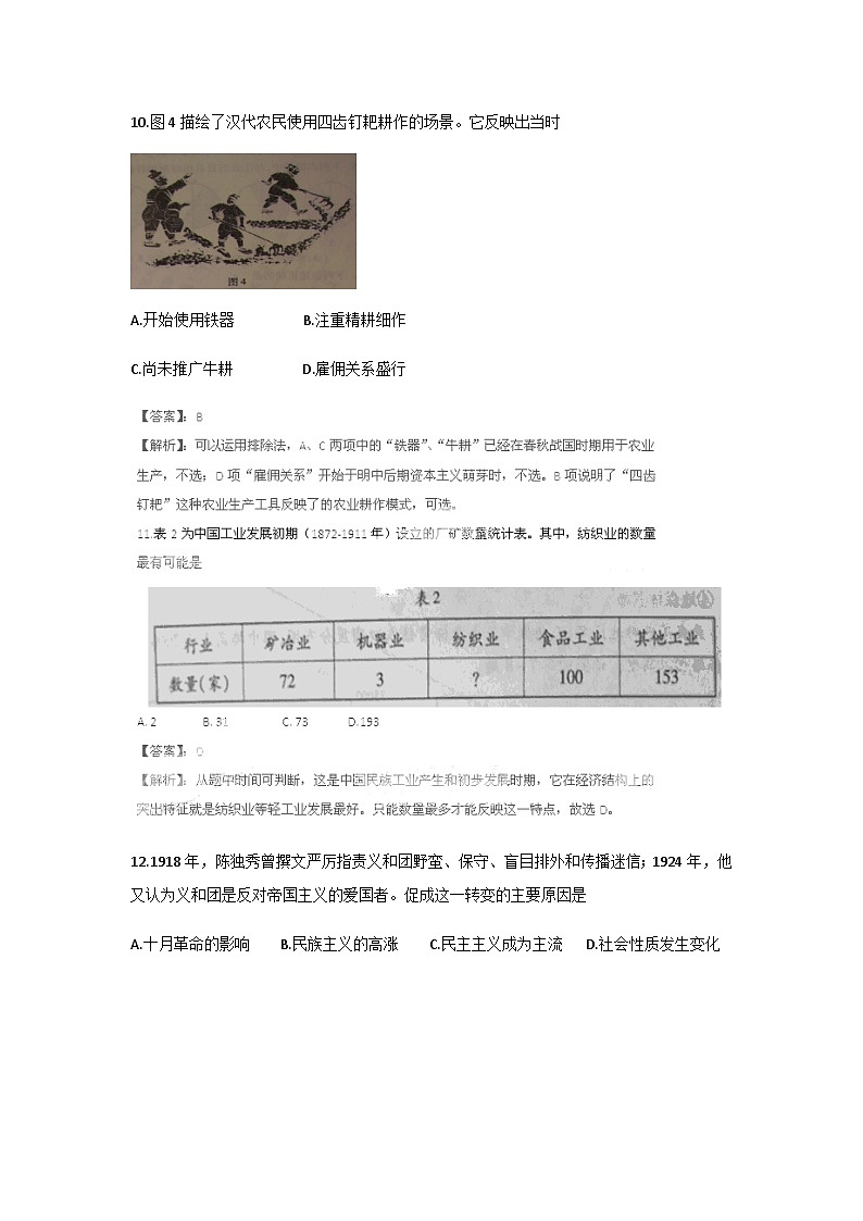 2011年高考真题历史(山东卷)（解析版版）03