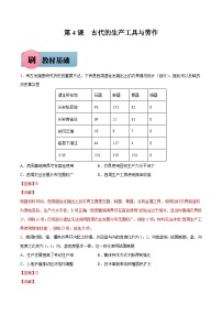 人教统编版选择性必修2 经济与社会生活第4课 古代的生产工具与劳作当堂达标检测题