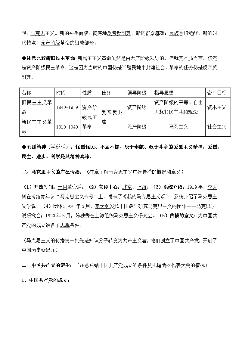 第7讲 中国共产党成立与新民主主义革命兴起-【寒假自学课】2022年高一历史寒假精品课（统编版纲要上）（原卷版）03