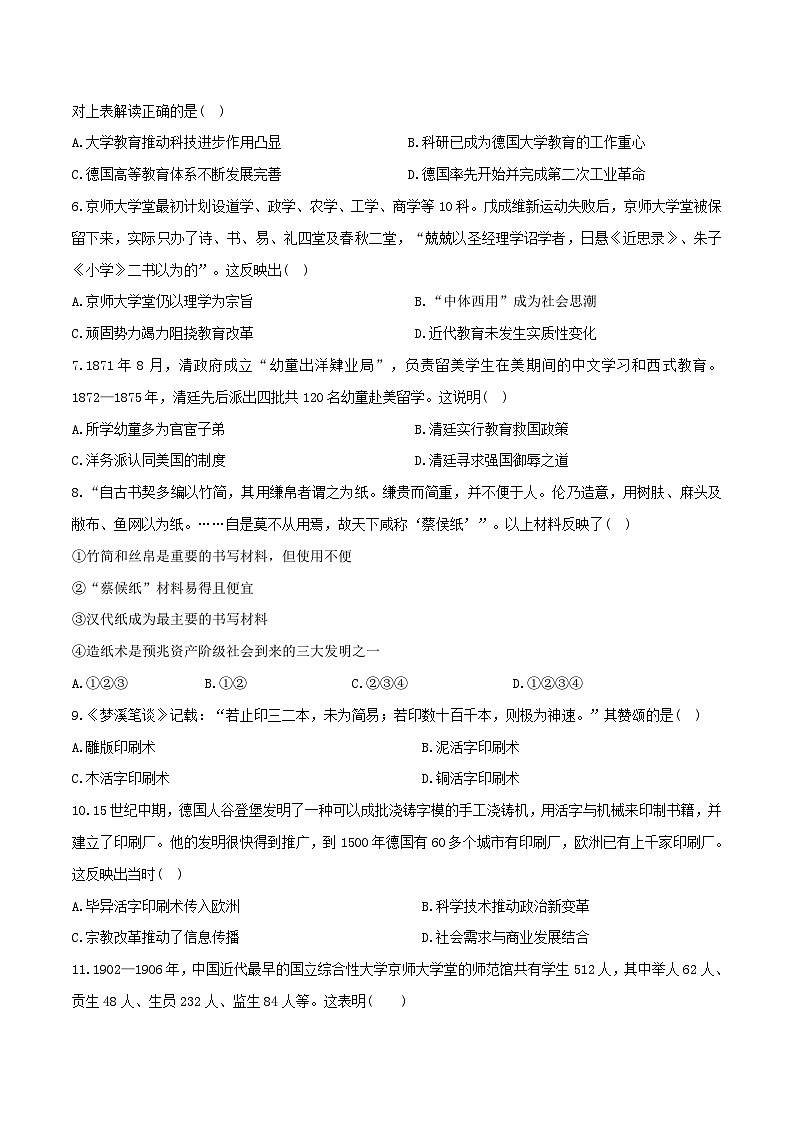 第14课  文化传承的多种载体及其发展（备作业）-【上好课】2021-2022学年高二历史同步备课系列（选择性必修3文化交流与传播）02