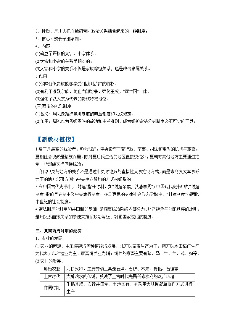 复习点01  早期的中华文明与春秋战国时期的社会变革-2023年高三历史一轮复习主干知识+重难点综合性学案（通史版）第2页
