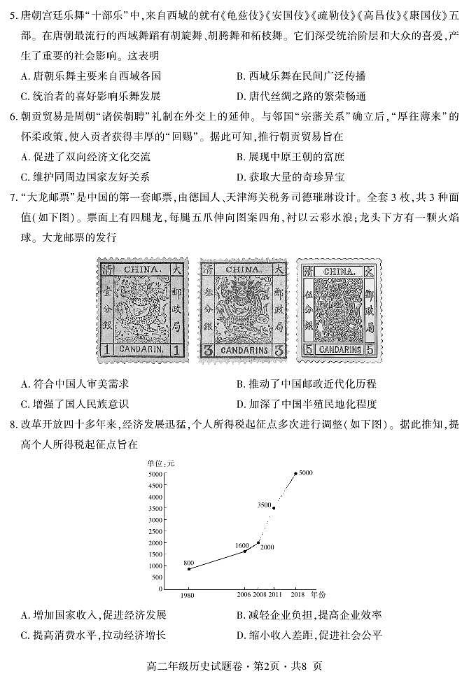 2023六盘水高二下学期期末历史试卷PDF版含解析（可编辑）02