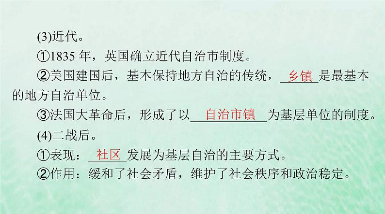 2024届高考历史一轮总复习选择性必修1第六单元第18课世界主要国家的基层治理与社会保障课件04