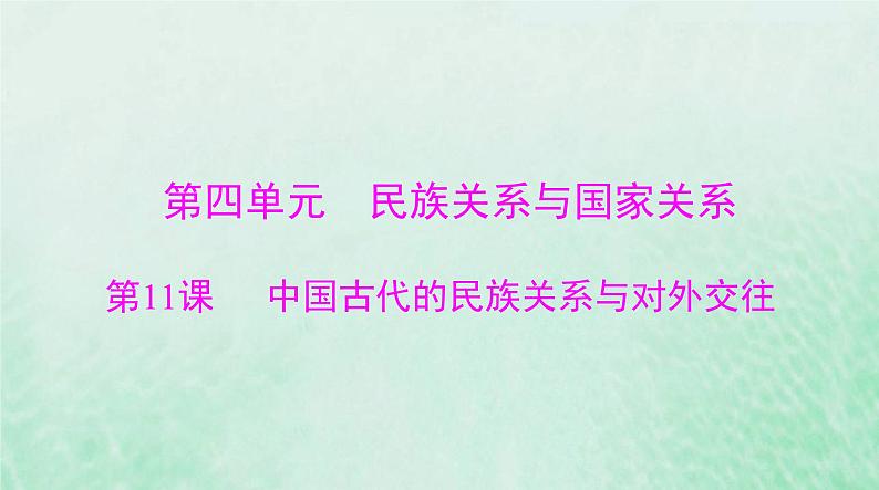 2024届高考历史一轮总复习选择性必修1第四单元第11课中国古代的民族关系与对外交往课件01