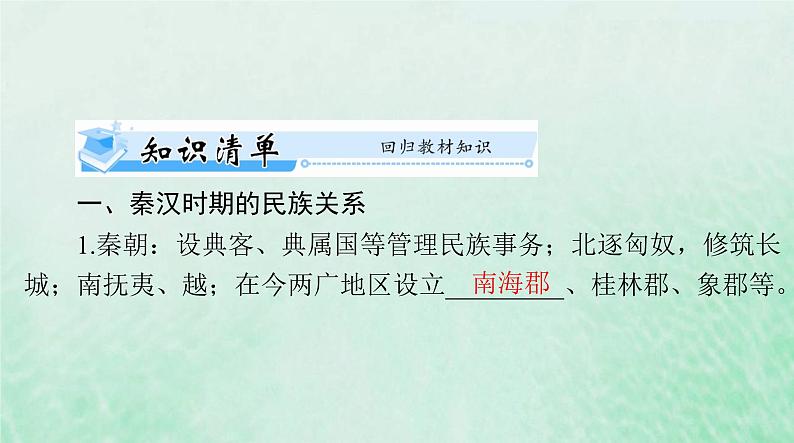 2024届高考历史一轮总复习选择性必修1第四单元第11课中国古代的民族关系与对外交往课件03