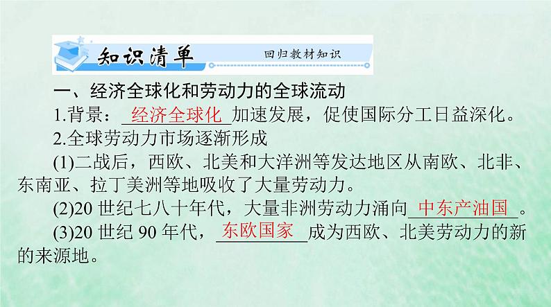 2024届高考历史一轮总复习选择性必修3第三单元第8课现代社会的移民和多元文化课件第3页