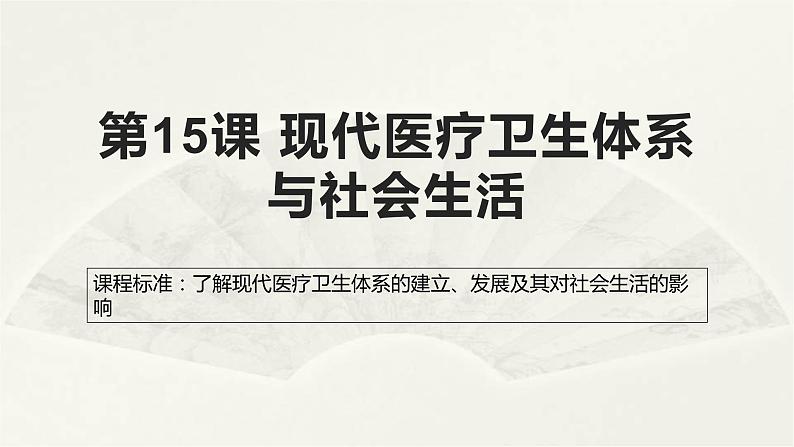 高二历史《经济与社会生活》第15课 现代医疗卫生体系与社会生活 课件01