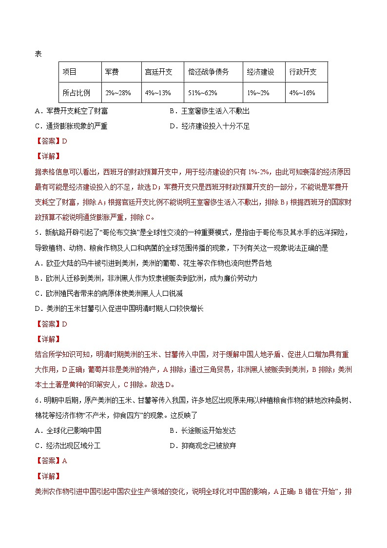 专题13 走向整体世界（解析版）-2022年高考历史一轮复习专题检测卷（新教材新高考）第3页