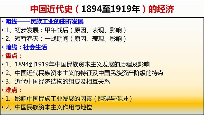 专题09 中国近代史（1894—1919）之经济部分-2022年高考历史精细大一轮复习优质备课课件（中国史）第3页