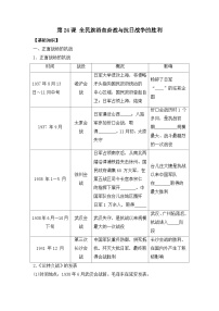 高中历史第24课 全民族浴血奋战与抗日战争的胜利导学案及答案