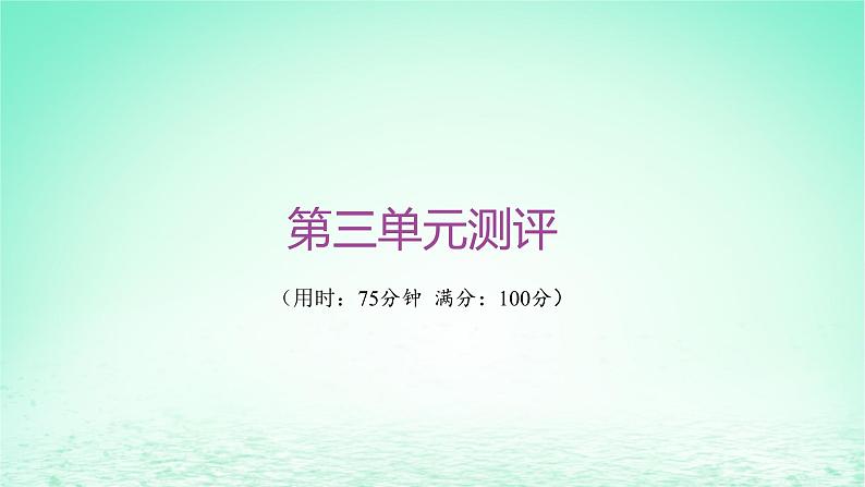 江苏专版2023_2024学年新教材高中历史第三单元辽宋夏金多民族政权的并立与元朝的统一单元测评课件部编版必修中外历史纲要上第1页