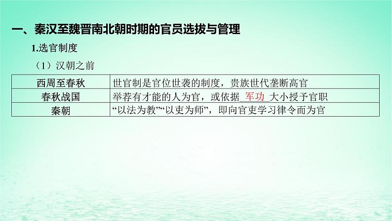 江苏专版2023_2024学年新教材高中历史第二单元官员的选拔与管理第五课中国古代官员的选拔与管理课件部编版选择性必修1第7页