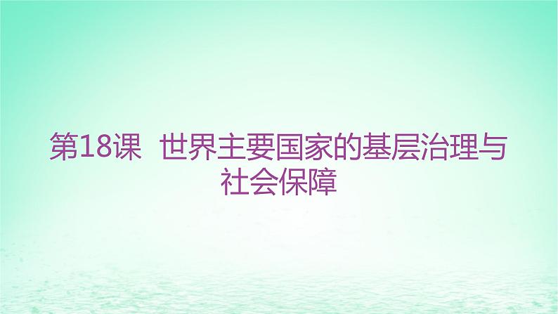 江苏专版2023_2024学年新教材高中历史第六单元基层治理与社会保障第18课世界主要国家的基层治理与社会保障分层作业课件部编版选择性必修101