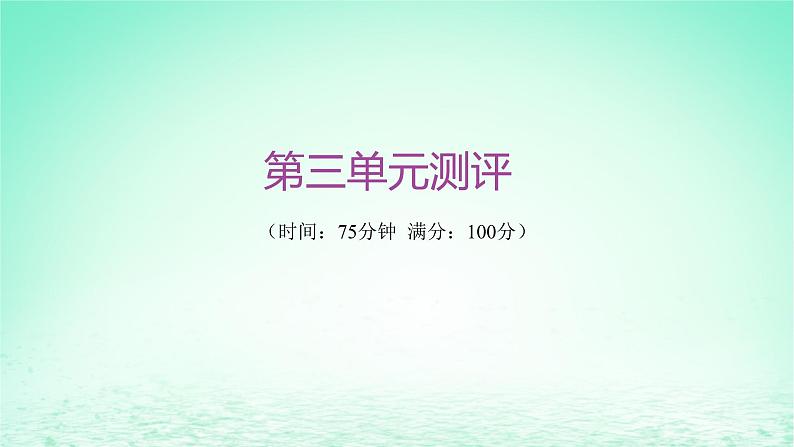 江苏专版2023_2024学年新教材高中历史第三单元商业贸易与日常生活单元测评课件部编版选择性必修2第1页