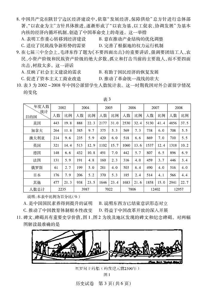 湖北省宜荆荆恩2023-2024学年高三上学期9月起点考试历史第3页
