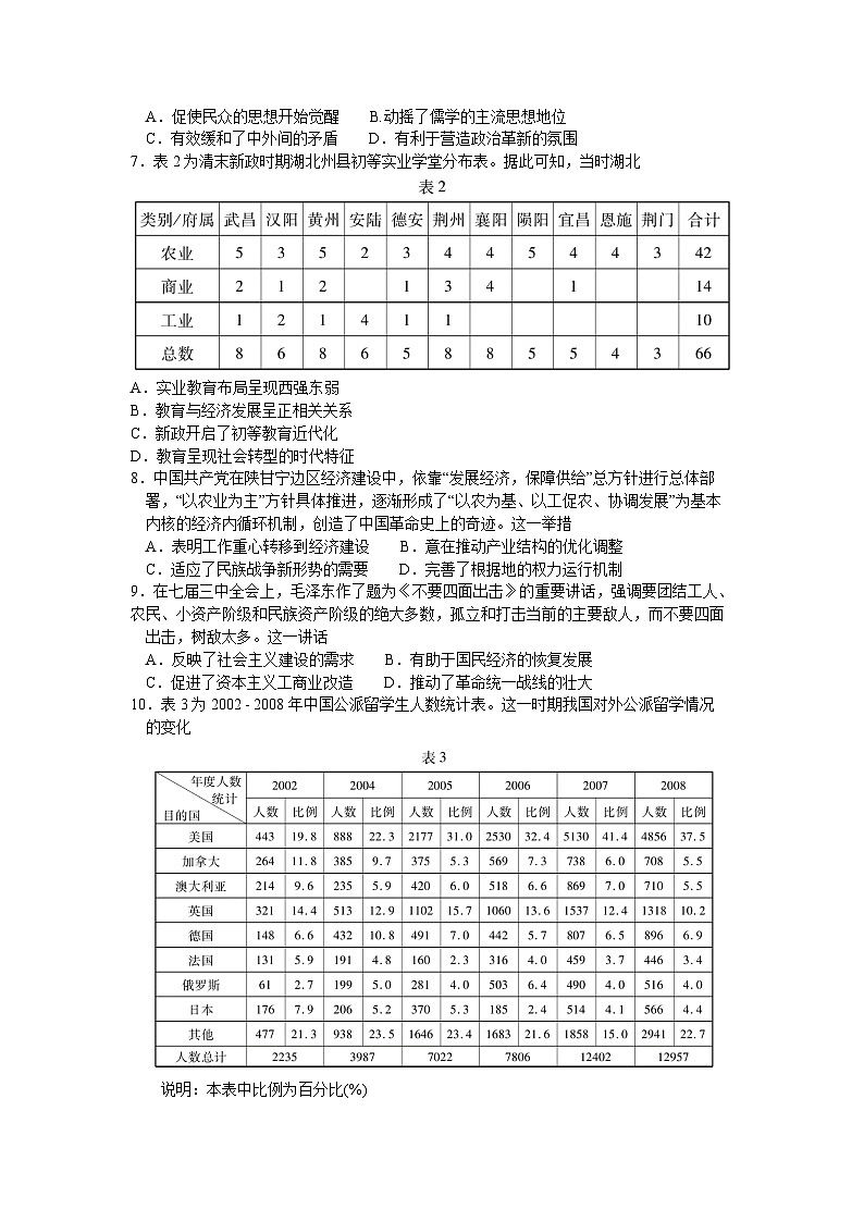 湖北省宜荆荆恩2023-2024学年高三历史上学期9月联考试题（Word版附答案）02