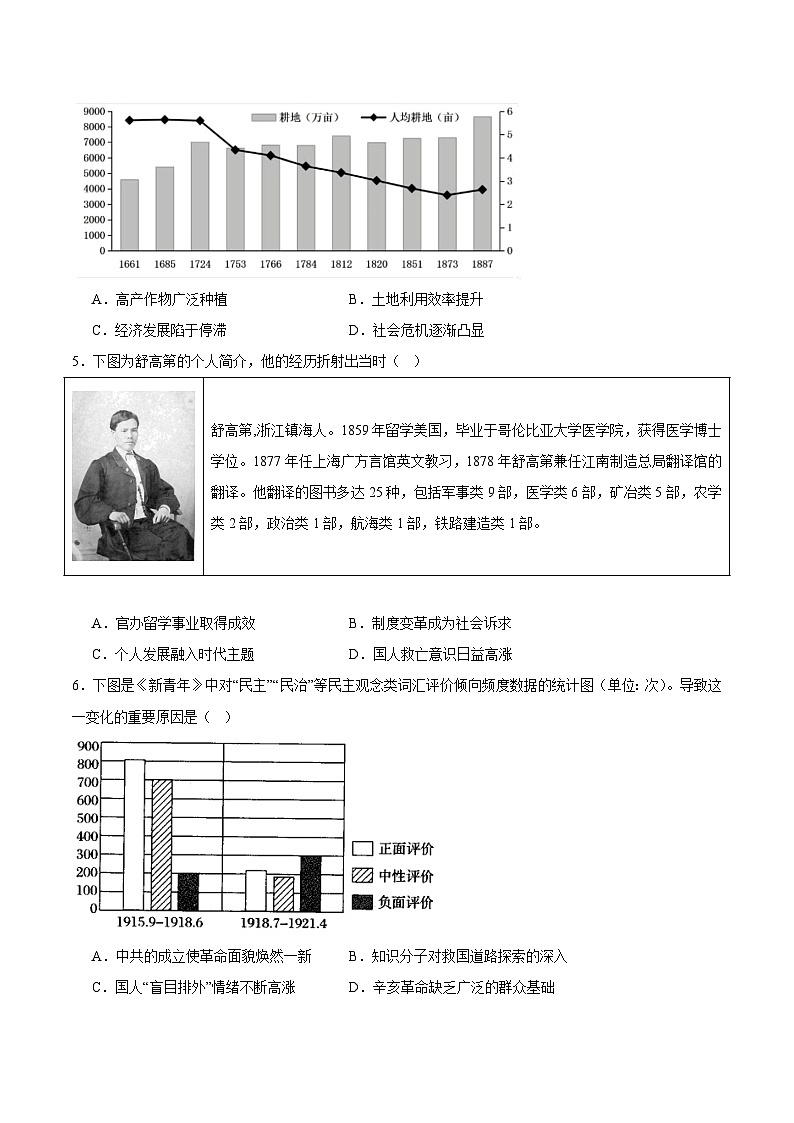 山东省安丘市重点中学2023-2024学年高三上学期9月份月考历史试题（含解析）第2页