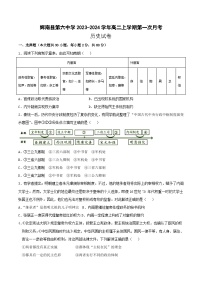 吉林省通化市辉南县第六中学2023-2024学年高二上学期第一次月考历史试卷（含答案）