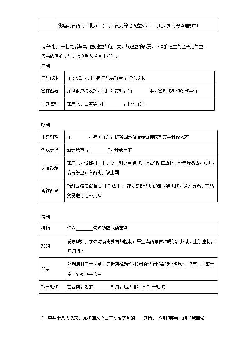 第4单元明清中国版图的奠定与面临的挑默写练习--2023-2024学年统编版高中历史选择性必修一第2页