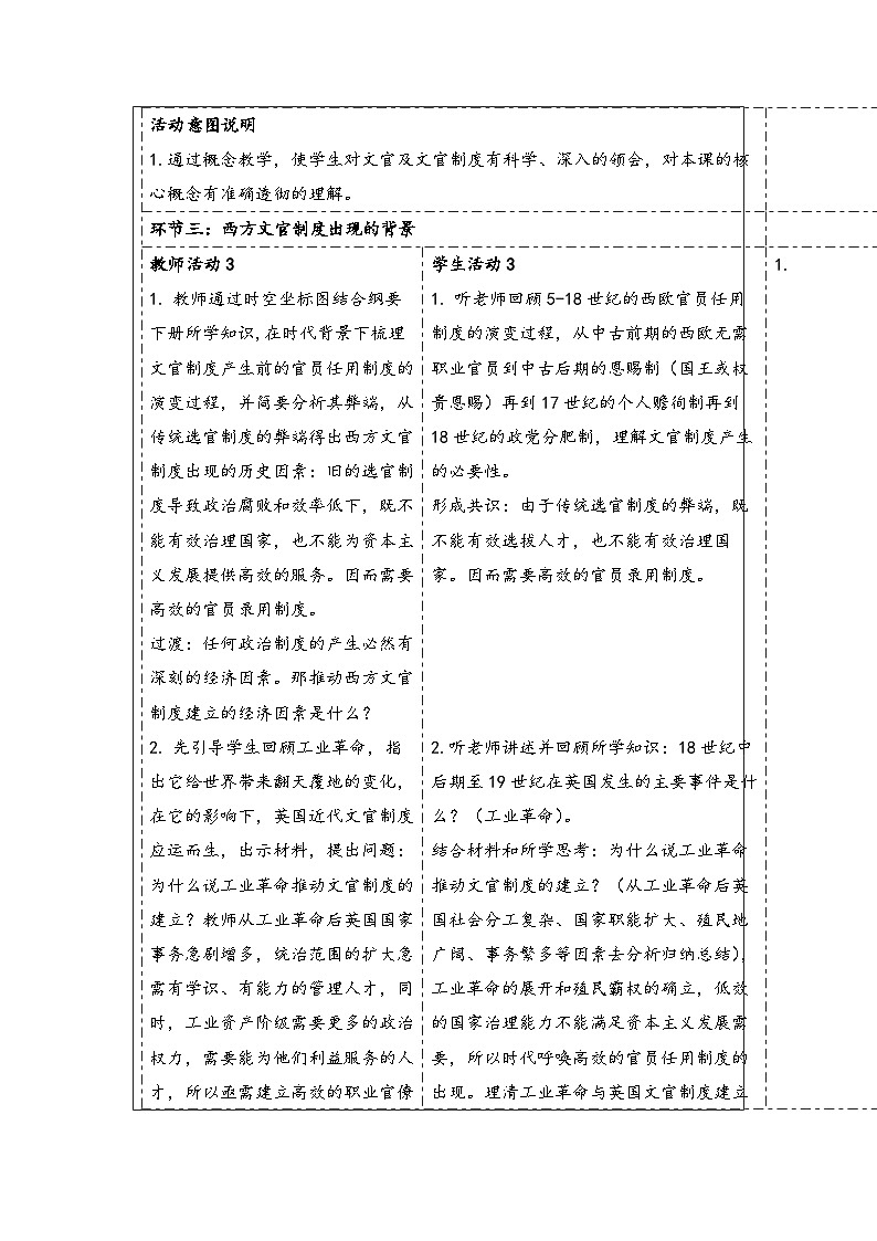第6课   西方的文官制度   教学设计（表格式）---2023-2024学年高中历史统编版（2019）选择性必修1第3页
