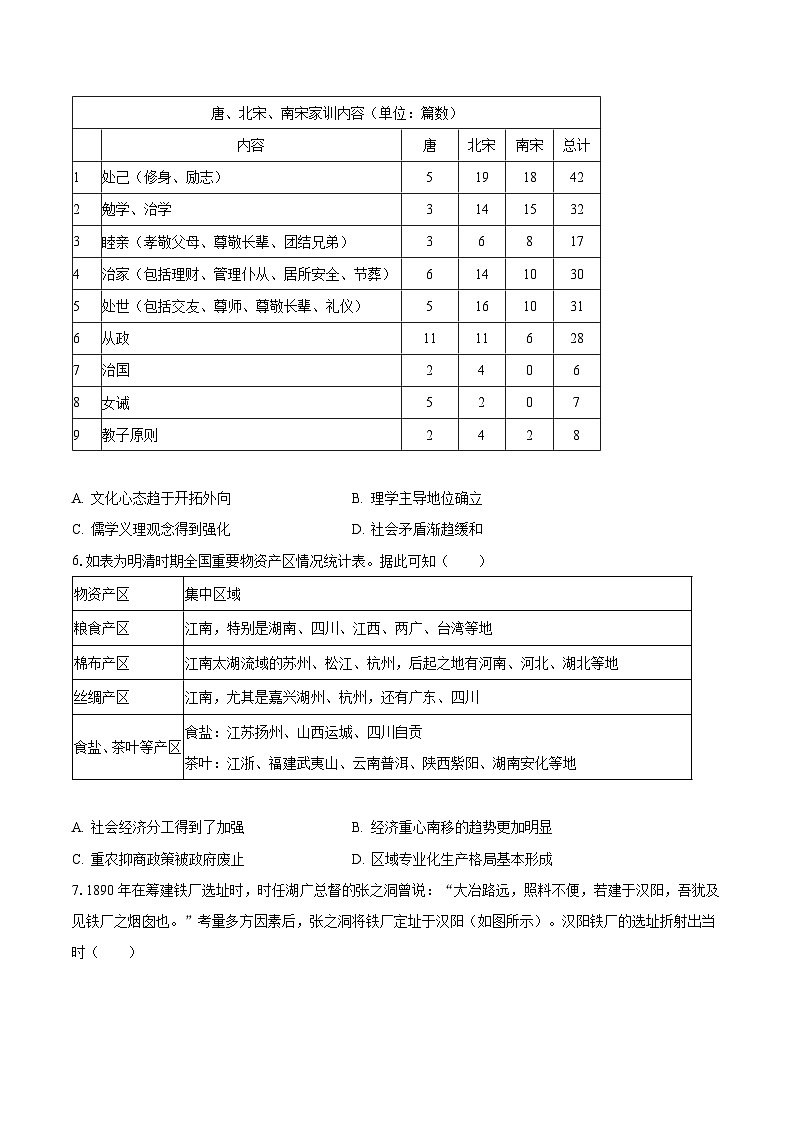 2022-2023学年云南省重点学校高二（下）月考历史试卷（含解析）第2页