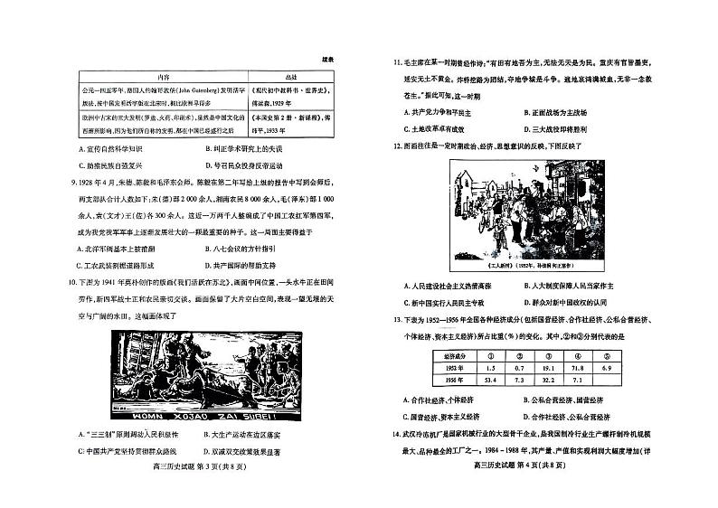 山东新高考联合质量测评2024届高三历史上学期10月联考试题（PDF版附答案）02