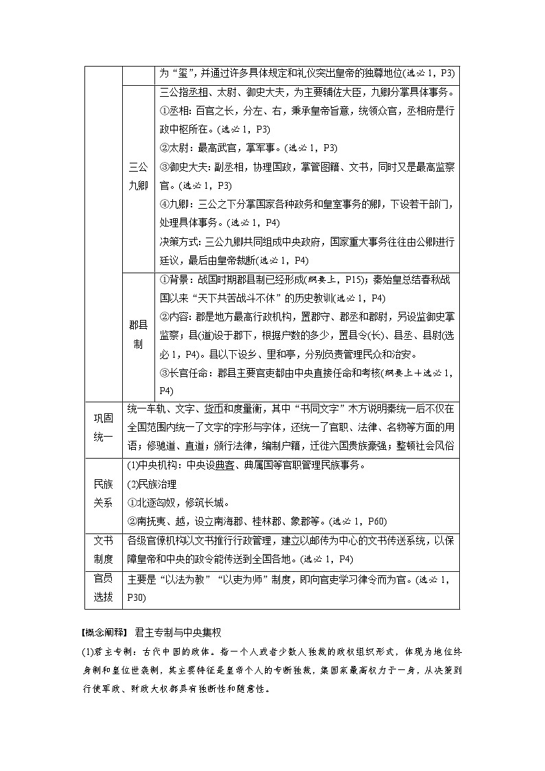 （部编版） 高考历史一轮复习学案板块1 第1单元 第3讲　秦汉的统一与政治制度（含解析）02