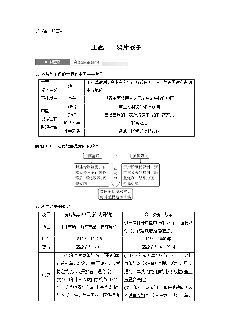 （部编版） 高考历史一轮复习学案板块2 第5单元 第13讲　两次鸦片战争与列强侵略的加剧（含解析）第2页