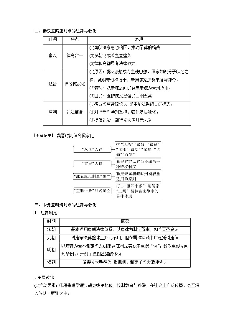 （部编版） 高考历史一轮复习学案板块7 第15单元 第43讲　中国古代的法律与教化（含解析）03