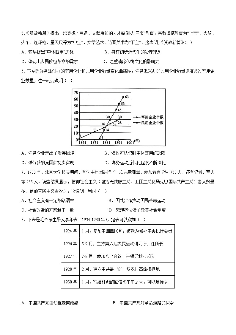 新高考历史模拟冲刺卷28（原卷版+解析版）第2页